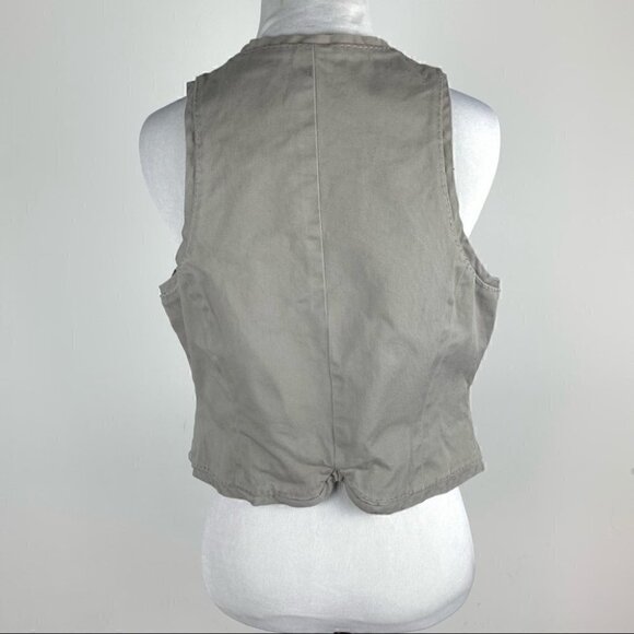 New York and Co Womens vest size 8 khaki vintage 90s Y2k - Picture 4 of 8